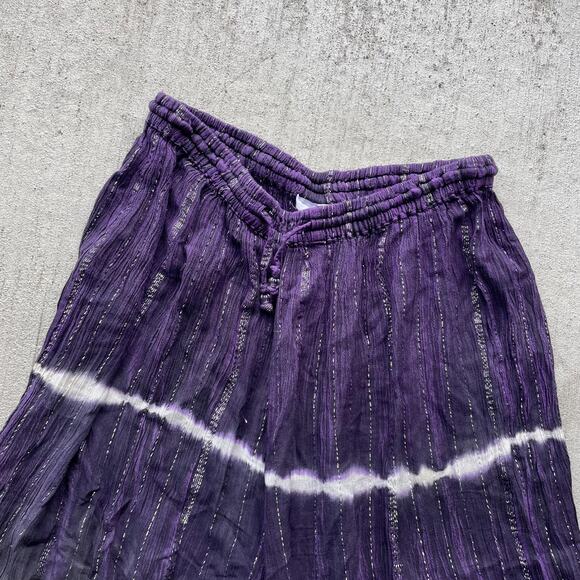 y2k wide leg tie dye fairy pants loose fit vintage 2000's whimsigoth hippie boho - Picture 4 of 5